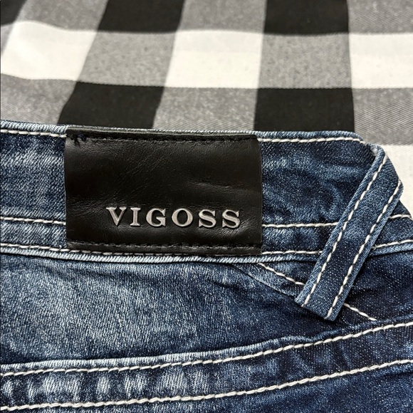 Vigoss Dublin Skinny Jeans Size 16 x 28 Raw Frayed Hem Embellished Distressed - Picture 10 of 13